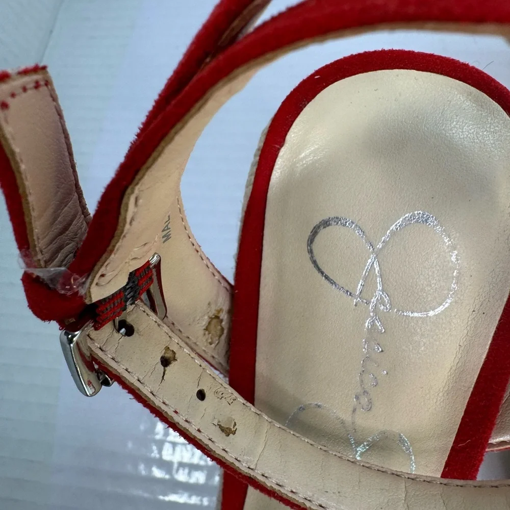 Jessica Simpson Red Floral Wedge Sandals - Picture 9 of 9